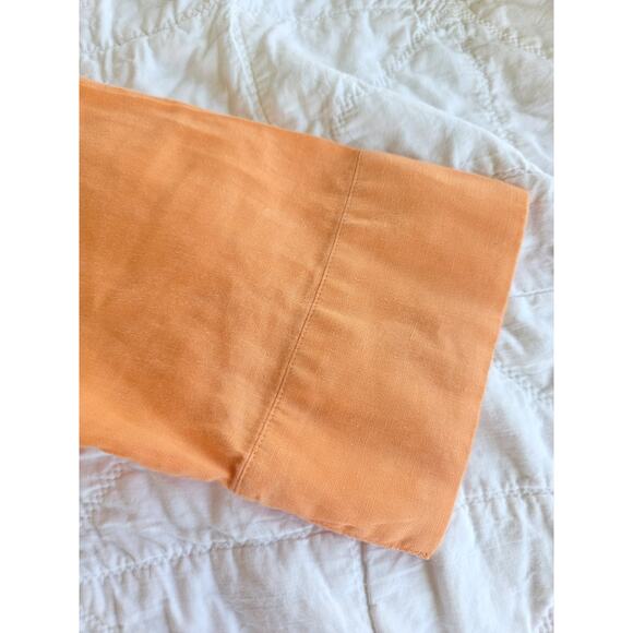 J. Jill Women's Medium 100% Linen Embroidered Tunic Top Peach 3 Quarter Sleeve - Picture 15 of 16